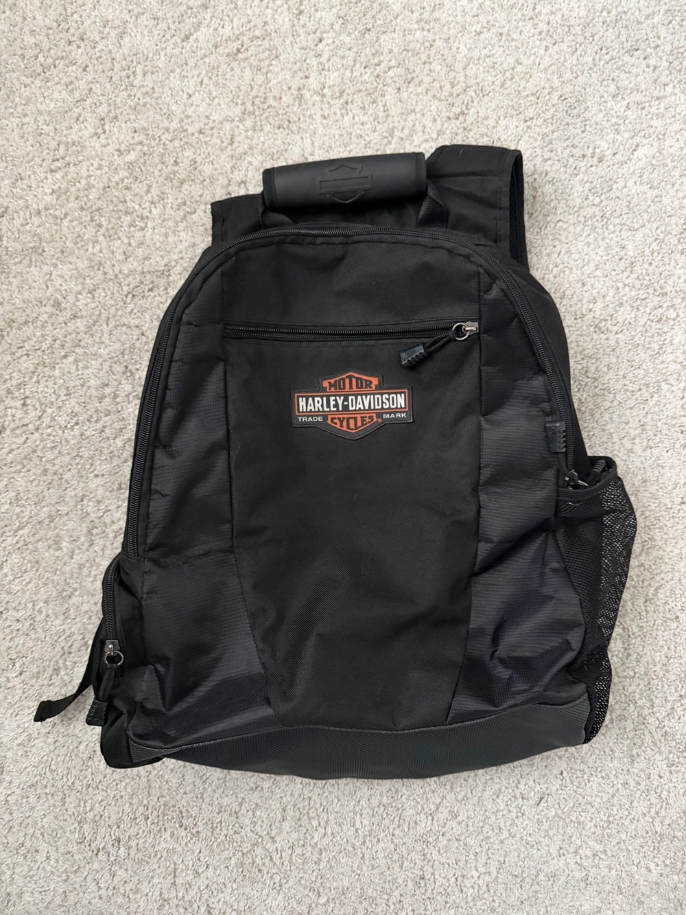 Harley-Davidson Black Backpack with Orange Logo Accent